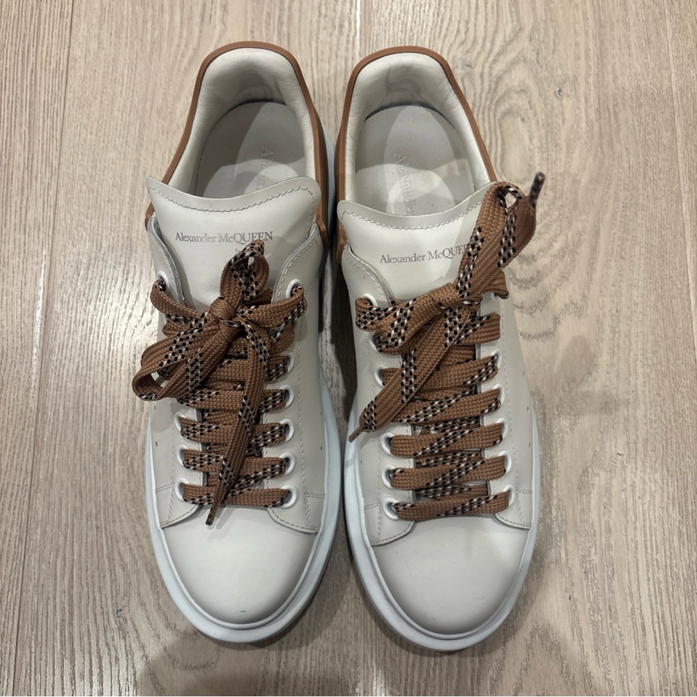 ALEXANDER MCQUEEN White & Beige TPU Oversized Sneakers